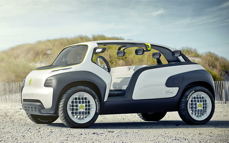2010 Citroen Lacoste Concept, black and white solar car, 2010, concept, citroen, lacoste, cars, HD wallpaper