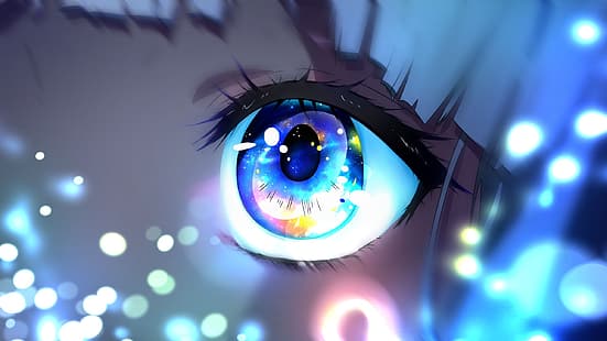 ojos, chicas anime, 2K, Fondo de pantalla HD HD wallpaper
