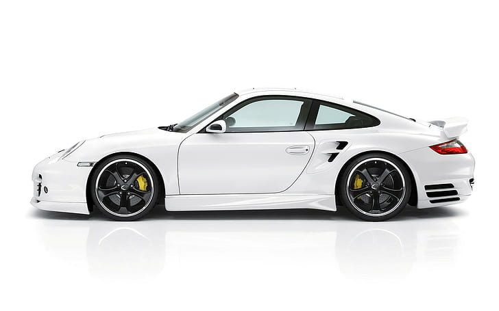 TechArt, Porsche, Porsche 911 Turbo, white cars, car, vehicle, HD wallpaper