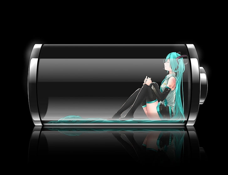 green-haired female anime character, Vocaloid, Hatsune Miku, HD wallpaper