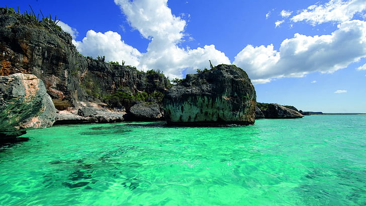Aquamarine Dream, aquamarine, islands, nature, oceans, dreamy, nature and landscapes, HD wallpaper