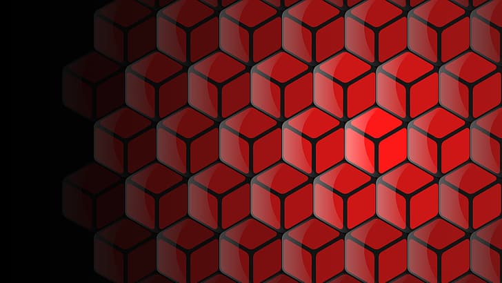 abstract, 3D Abstract, cube, CGI, digital art, minimalism, geometry, colorful, shiny, glossy, shapes, geometric figures, artwork, texture, pattern, beehive patterns, HD wallpaper