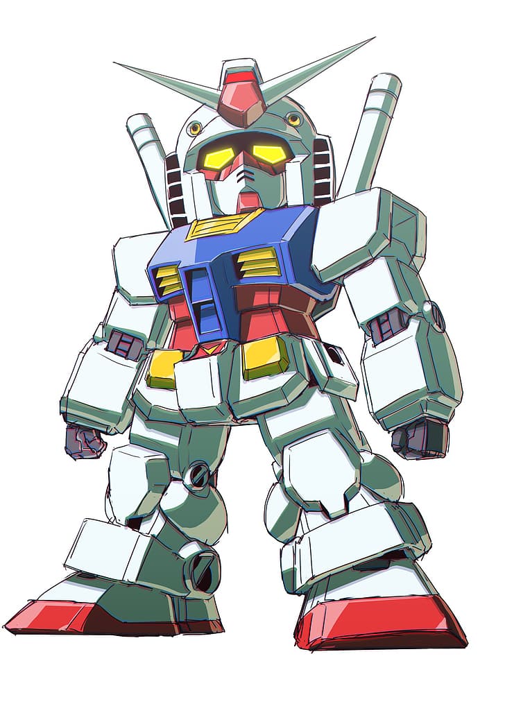 RX-78 Gundam, Mobile Suit Gundam, anime, mechs, Gundam, Super Robot Taisen, artwork, digital art, fan art, HD wallpaper