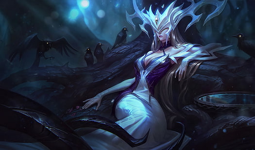 Lissandra (League of Legends), League of Legends, Summoner's Rift, gry wideo, fantasy girl, kobiety, mroczny, Tapety HD HD wallpaper