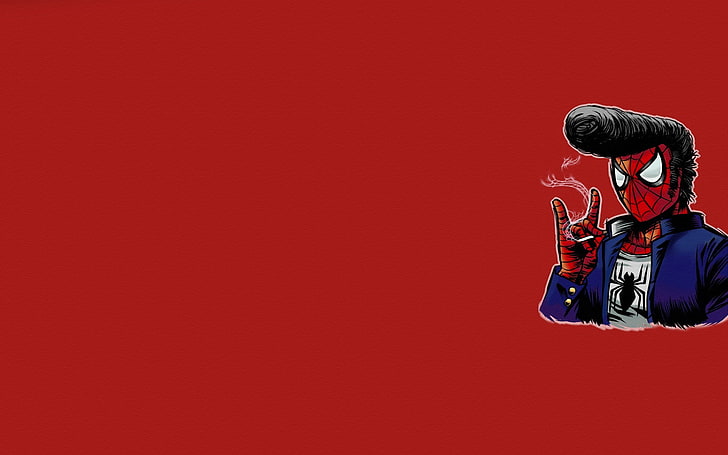 Elvis Spiderman Smoking, Spider-Man wallpaper, Funny, , red, background, smoking, HD wallpaper