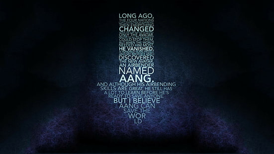 Avatar: The Last Airbender, Aang, setas (design), tipografia, citação, HD papel de parede HD wallpaper