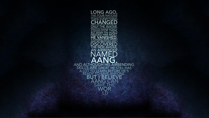 Long Ago Changed Named Aang, иллюстрация стрелы, Аватар: Последний авиабендер, Аанг, цитата, типография, стрелки (дизайн), HD обои