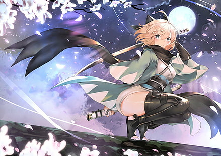 Seria Fate, Fate / Grand Order, Okita Souji, Sakura Saber, Tapety HD HD wallpaper
