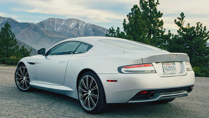 srebrne coupe, Aston Martin DBS, samochód, Tapety HD