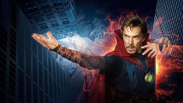 man in red cloak illustration, Benedict Cumberbatch, Dr Stephen Strange, Doctor Strange, HD, 5K, HD wallpaper