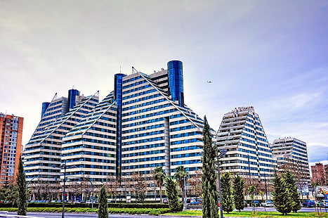 weiße und blaue Gebäude, Valencia, Spanien, Stadt, HD-Hintergrundbild HD wallpaper