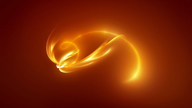 red and orange fire logo, abstract, orange, HD wallpaper
