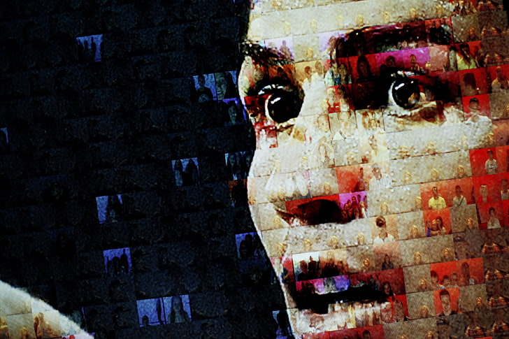 portret osoby mozaika, Cristiano Ronaldo, mężczyźni, sport, Tapety HD
