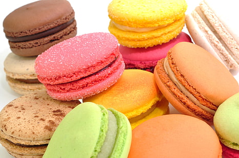 sortierte Brotpartie, Macaron, französisches Konfekt, Dessert, HD-Hintergrundbild HD wallpaper