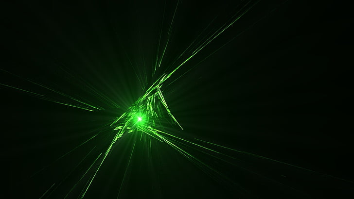 الضوء الأخضر والأسود ، مجردة ، CGI ، أخضر ، أسود ، شعاع، خلفية HD