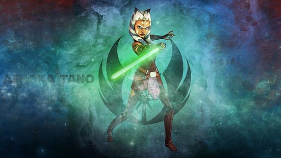 Gwiezdne wojny, Togruta, Ahsoka Tano, miecz świetlny, Jedi, Wojny klonów, Tapety HD HD wallpaper