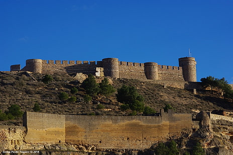 Zamki, zamek, Albacete, Castilla la Mancha, Hiszpania, Tapety HD HD wallpaper