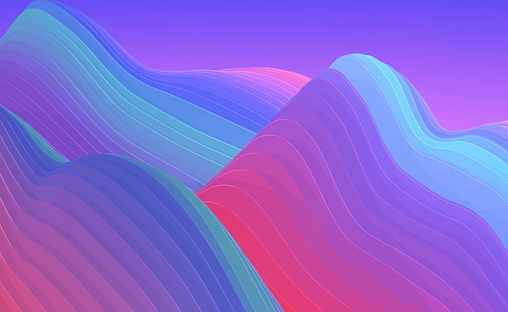 abstract, shapes, colorful, warm colors, cyan, pink, red, violet, blue, HD wallpaper