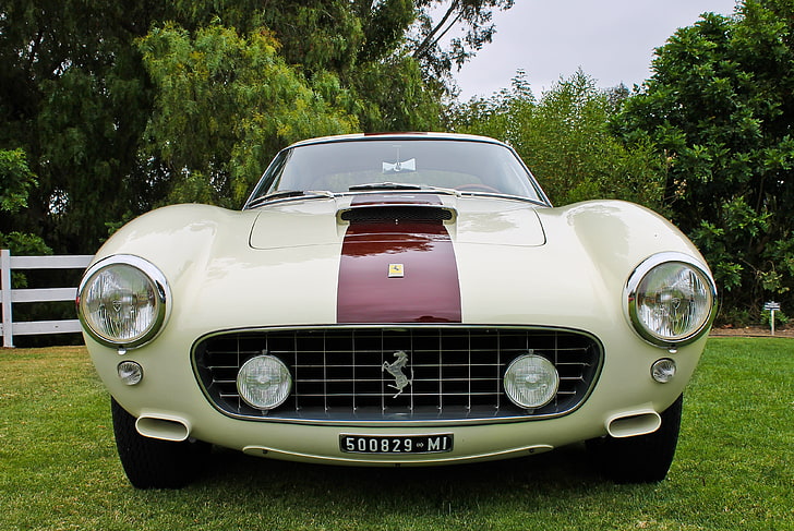 beige and red Ferrari car, Ferrari, 250 GT Berlinetta SWB , Classic Ferrari, car, old car, classic car, HD wallpaper