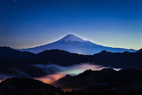 Планина Фуджи, Япония, природа, пейзаж, Япония, планини, планина Фуджи, HD тапет HD wallpaper
