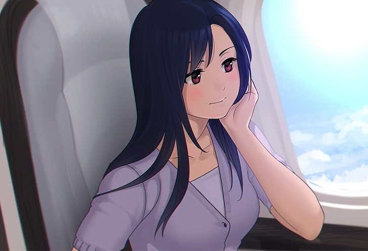 dark hair, anime girls, long hair, HD wallpaper