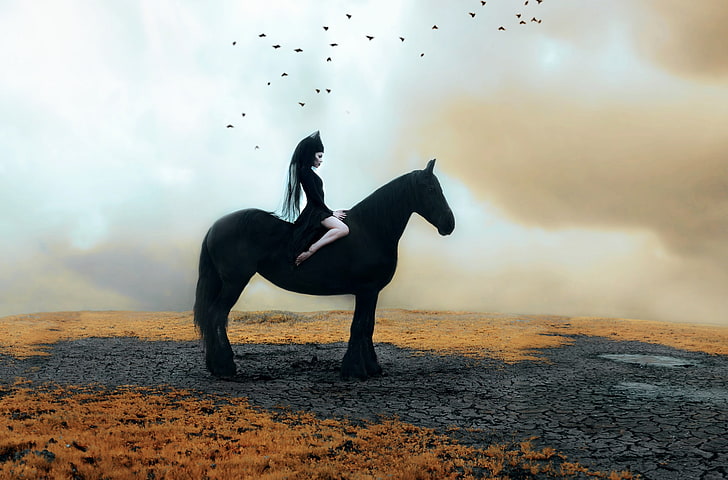 girl, horse, Kindra Nikole, naezdnica, HD wallpaper