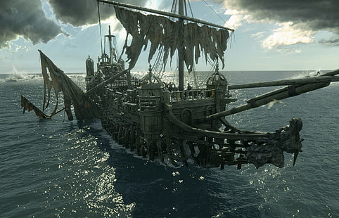 skepp, Pirates of the Caribbean: Dead Men Tell No Tales, filmer, HD tapet HD wallpaper
