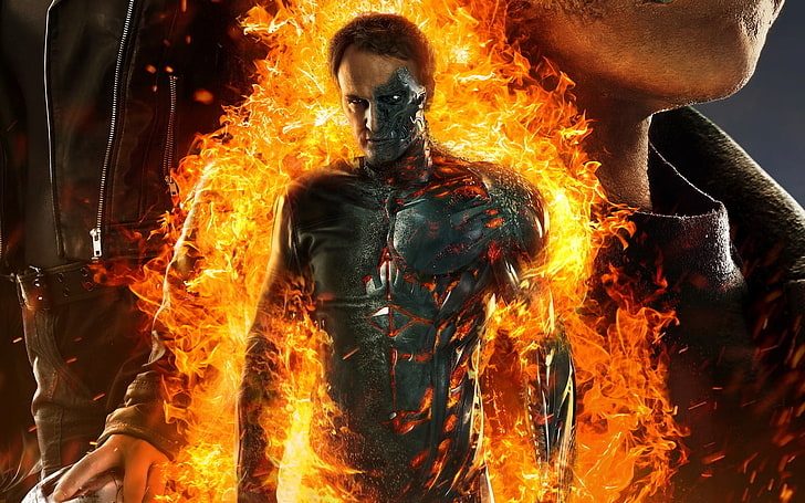 Kyle Reese Terminator Genisys, fondo de pantalla digital hombre en llamas, películas, películas de Hollywood, hollywood, 2015, Fondo de pantalla HD