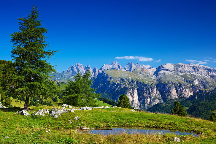 알프스 산맥, 화창한 날, 이탈리아, 4K, HD 배경 화면