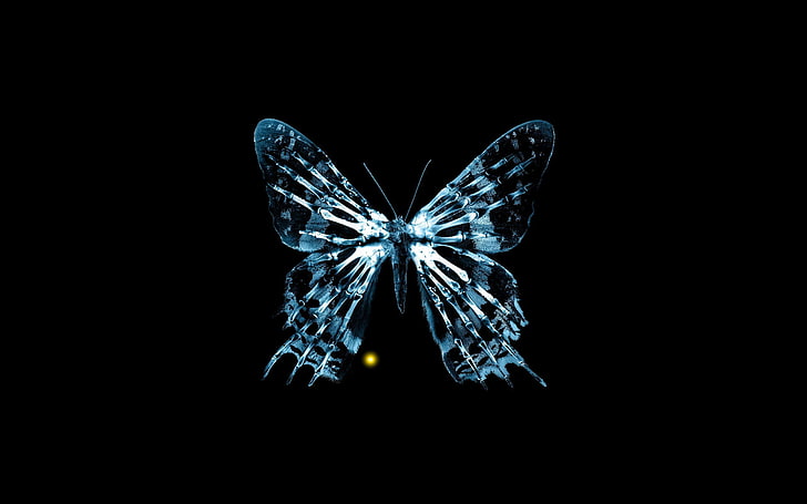 Blue and black butterfly illustration, butterfly, bones, x-ray, fox, face,  HD wallpaper | Wallpaperbetter