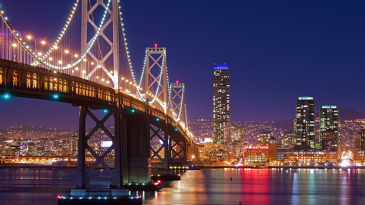 都市景観、橋、サンフランシスコ、 HDデスクトップの壁紙