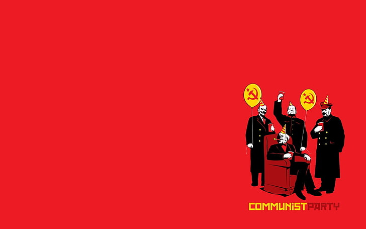 Плакат на комунистическата партия, комунизъм, прост фон, политика, HD тапет