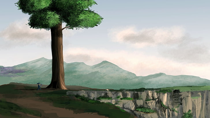 зеленая лиственная иллюстрация дерева, Террария, видеоигры, Мурамаса, HD обои