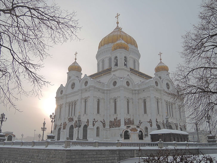 moscow cathedral, moscow orthodox, moscow temple, orthodox, russia, the cathedral of christ the savior, HD wallpaper