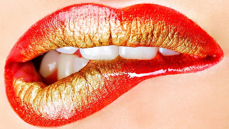 bibir berair, closeup, Wallpaper HD