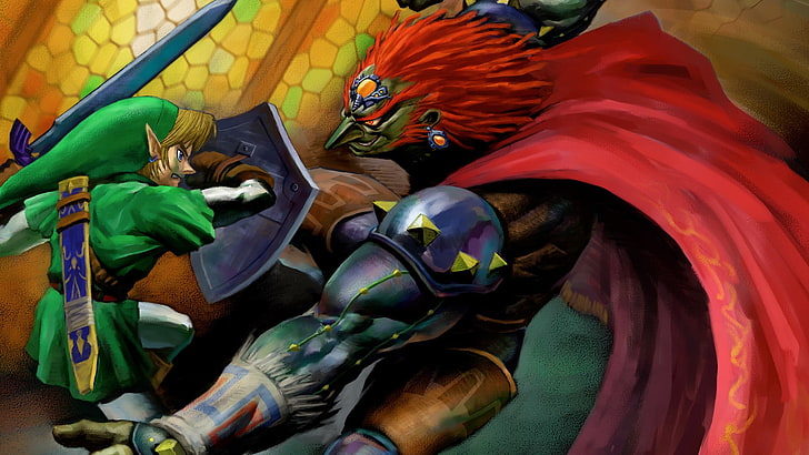 Ilustrasi Nintendo Zelda Link, Legenda Zelda, Ganondorf, Master Sword, Wallpaper HD
