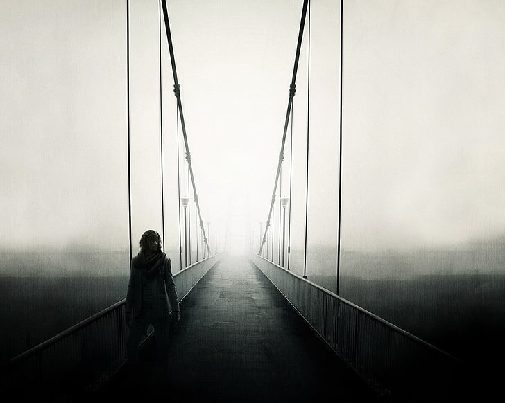 jembatan, orang-orang, Wallpaper HD