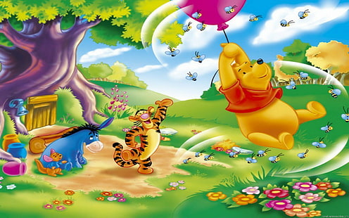 Winnie The Pooh Looking For Honey Cartoon Image Wallpaper Hd 1920×1200, HD wallpaper HD wallpaper