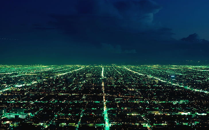 fotografía, paisaje urbano, noche, luces de la ciudad, Fondo de pantalla HD