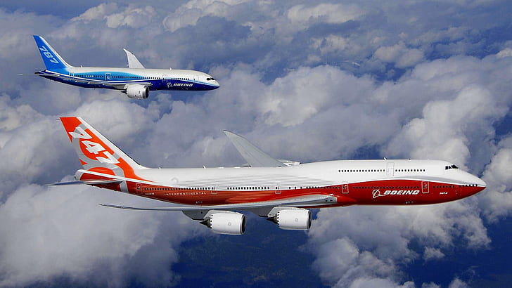 Dreamliner dan 747-800 HD, 747-800, boeing, dreamliner, Wallpaper HD