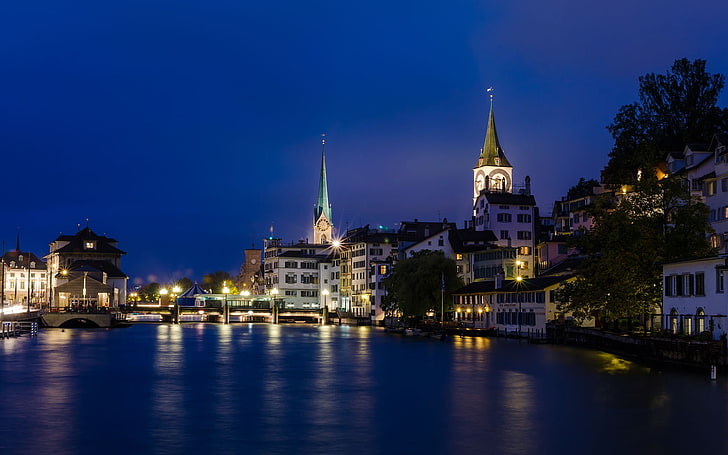 Zurich Switzerland-Cities HD wallpaper, white and gray painted buildings, HD wallpaper