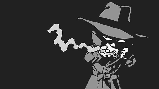 мужской детектив, мультипликационный персонаж, минимализм, кальвин и гоббс, HD обои HD wallpaper