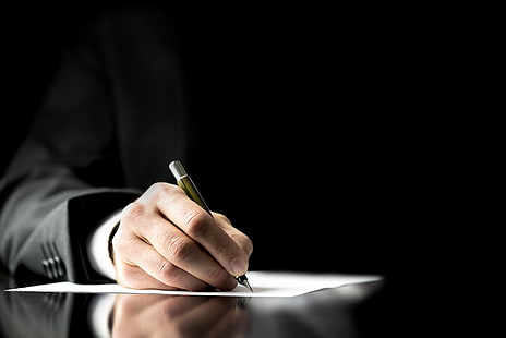 gray ballpoint pen, paper, pen, business suit, contract, HD wallpaper HD wallpaper