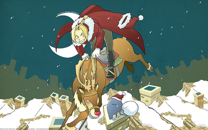 Full Metal Alchemist, Elric Edward, Elric Alphonse, Anime, Weihnachten, HD-Hintergrundbild