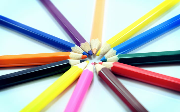 colored pencils, set backgrounds, sharpened, Download 3840x2400 colored pencils, HD wallpaper