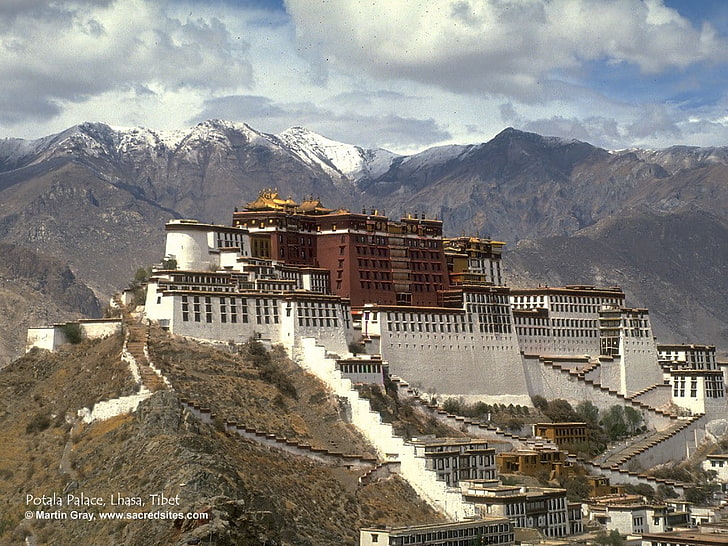 アジア、建築、建物、古代、チベット、宮殿、ポタラ宮、中国、 HDデスクトップの壁紙