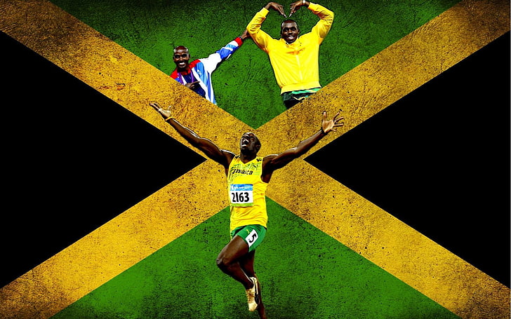 Speed Usain Bolt Jamaica Uniform Athlete Hd Wallpaper Wallpaperbetter