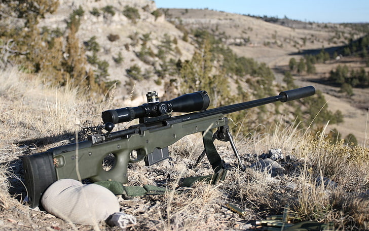 Dödligt Dragunov Sniper Rifle, AWM sniper rifle, War & Army, Sniper, war, army, rifle, HD tapet