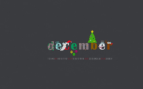Коледа - Декември 2014 Календар тапет, HD тапет HD wallpaper