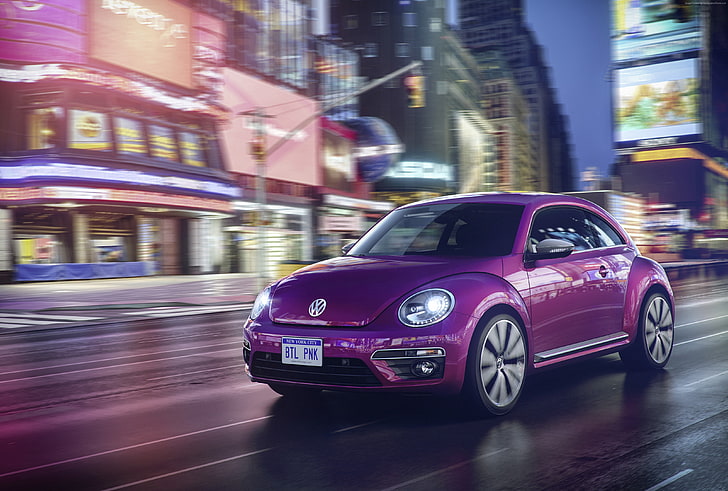 Edizione rosa, Volkswagen Beetle, rosa, automobili 2016, Concept, Sfondo HD